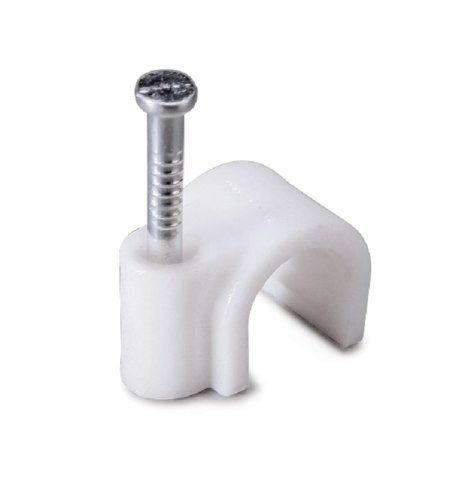 Скоба пластиковая с гвоздем круглая Fortisflex СПК 5 (50шт.)  картинка